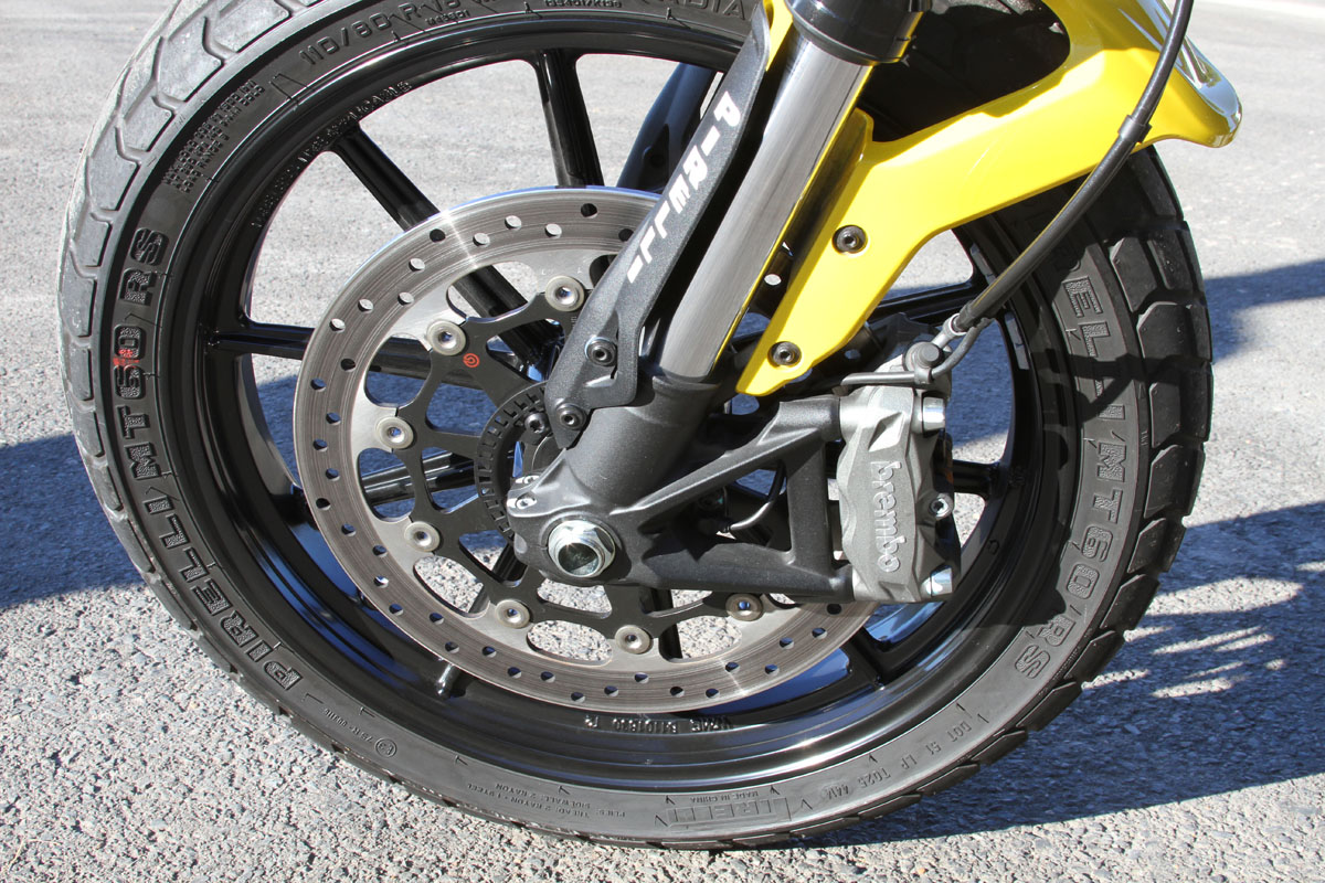 A single disc brake works well with engine braking 