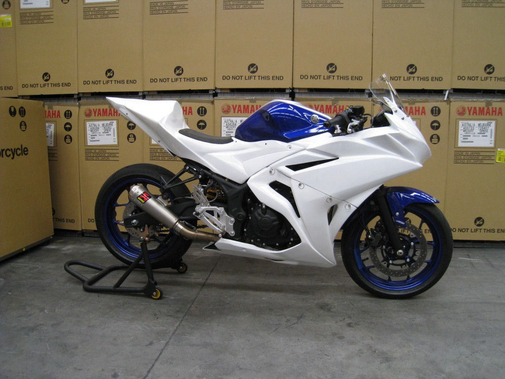 Entry level racing on YZF-R3 will be low cost and hassle free Prototype race bike pictured.
