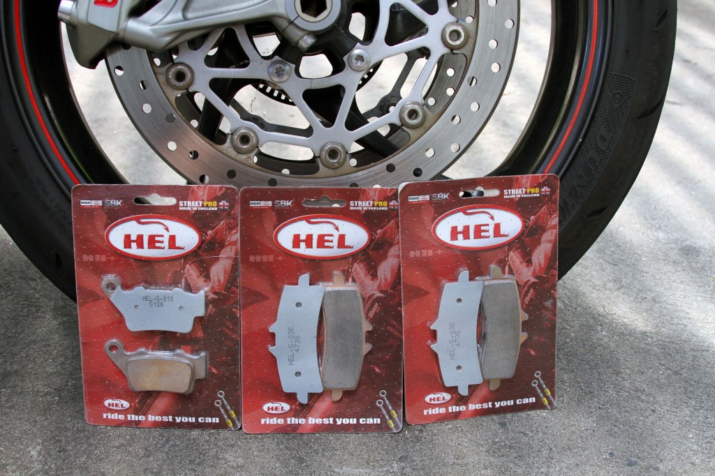 HEL brake pads for Daytona 675R 2013