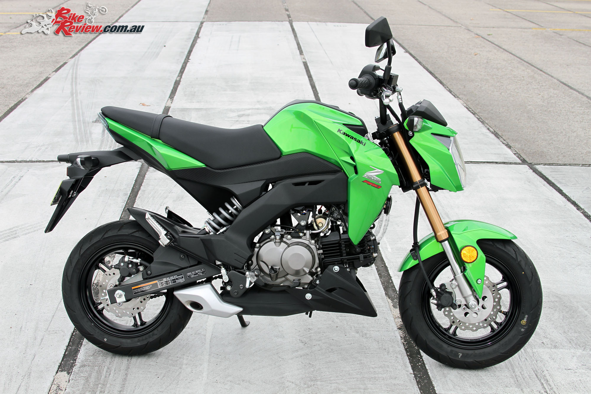 thumbnail image 2 of Green Stitch Dual Seat Replacement For 2017-2024 Kawasaki Z125 Pro / BR125 2 of 5