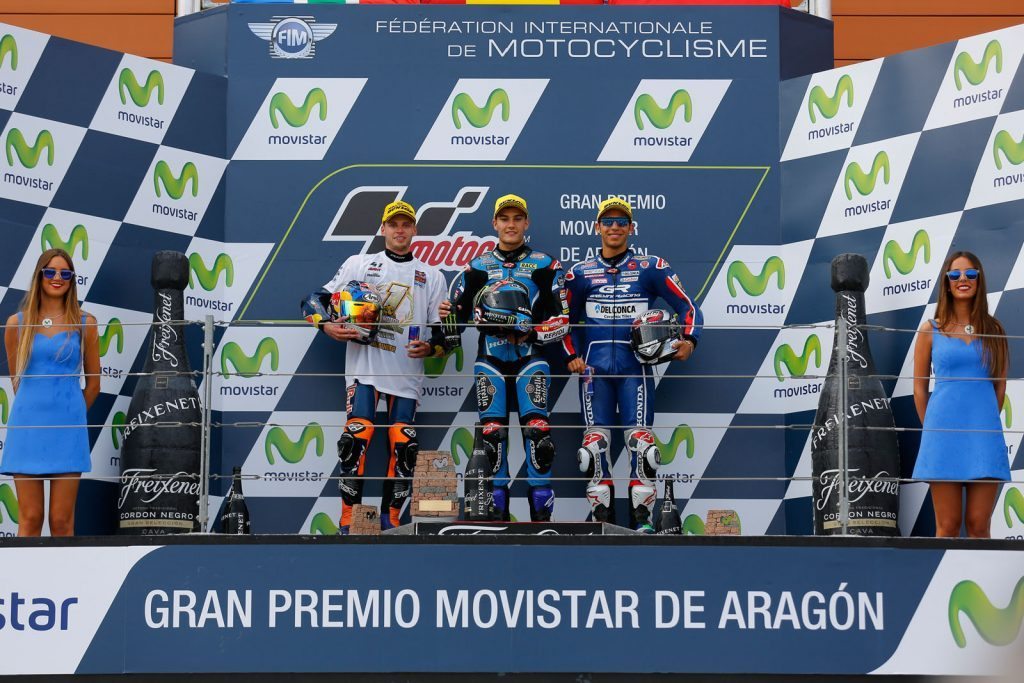 Navarro wins as Aragon - Binder King of Moto3 2016 podium