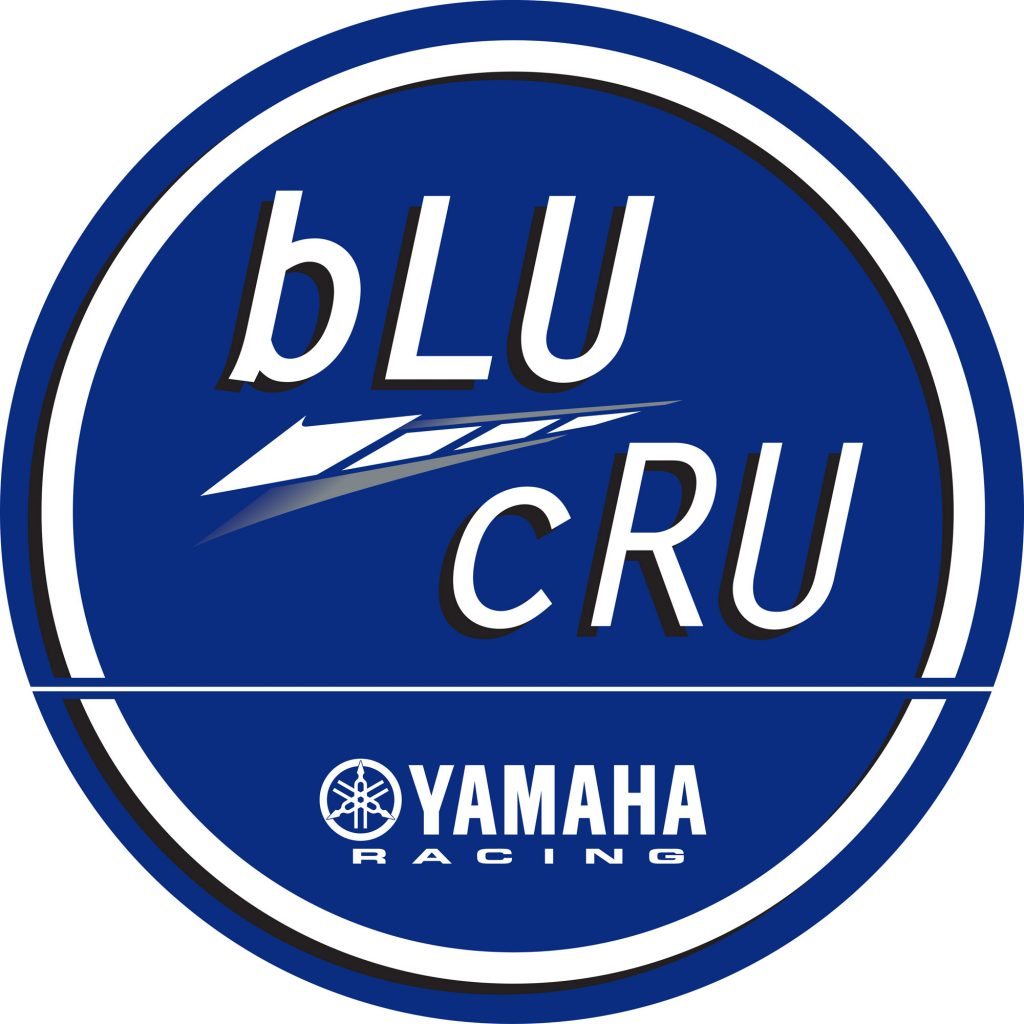 The Yamaha bLU cRU logo.