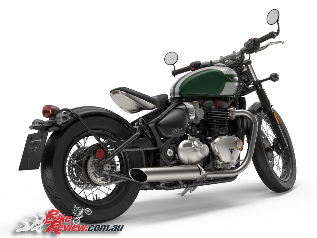 2017 Triumph Bonneville Bobber, Stunning Competition Green and Frozen Silver