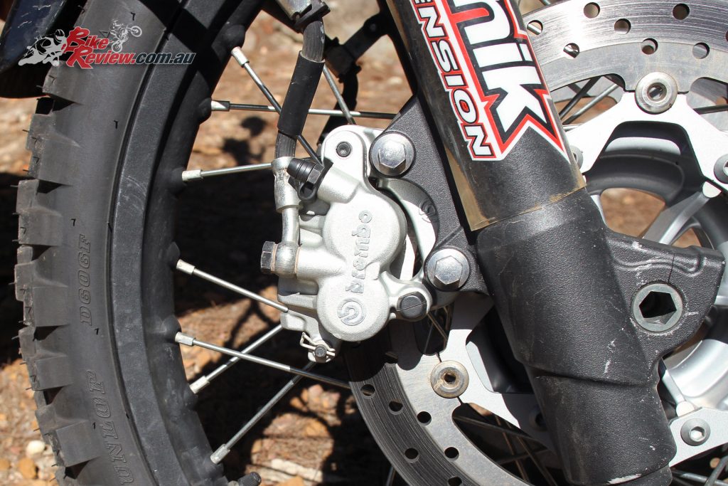 2016 Yamaha Tenere XTZ660 - Brembo front brake calipers offers reasonable stopping power, with the rear offering stronger bite.