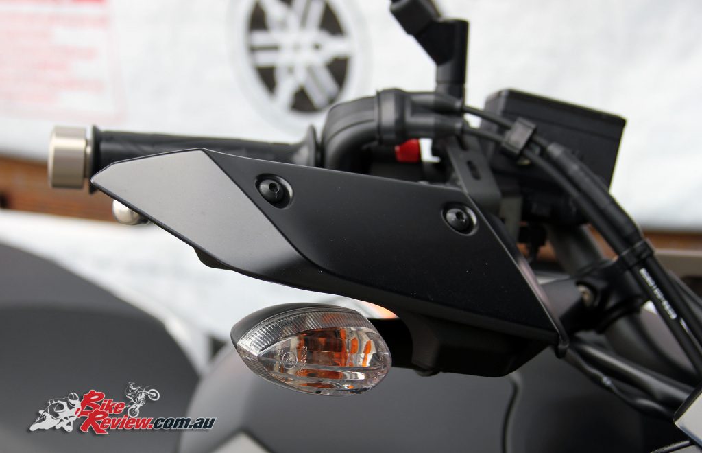 Hand guards incorporate the indicators, helping keep wind off your hands in the cooler weather. We'll be interested to see how they go over winter!