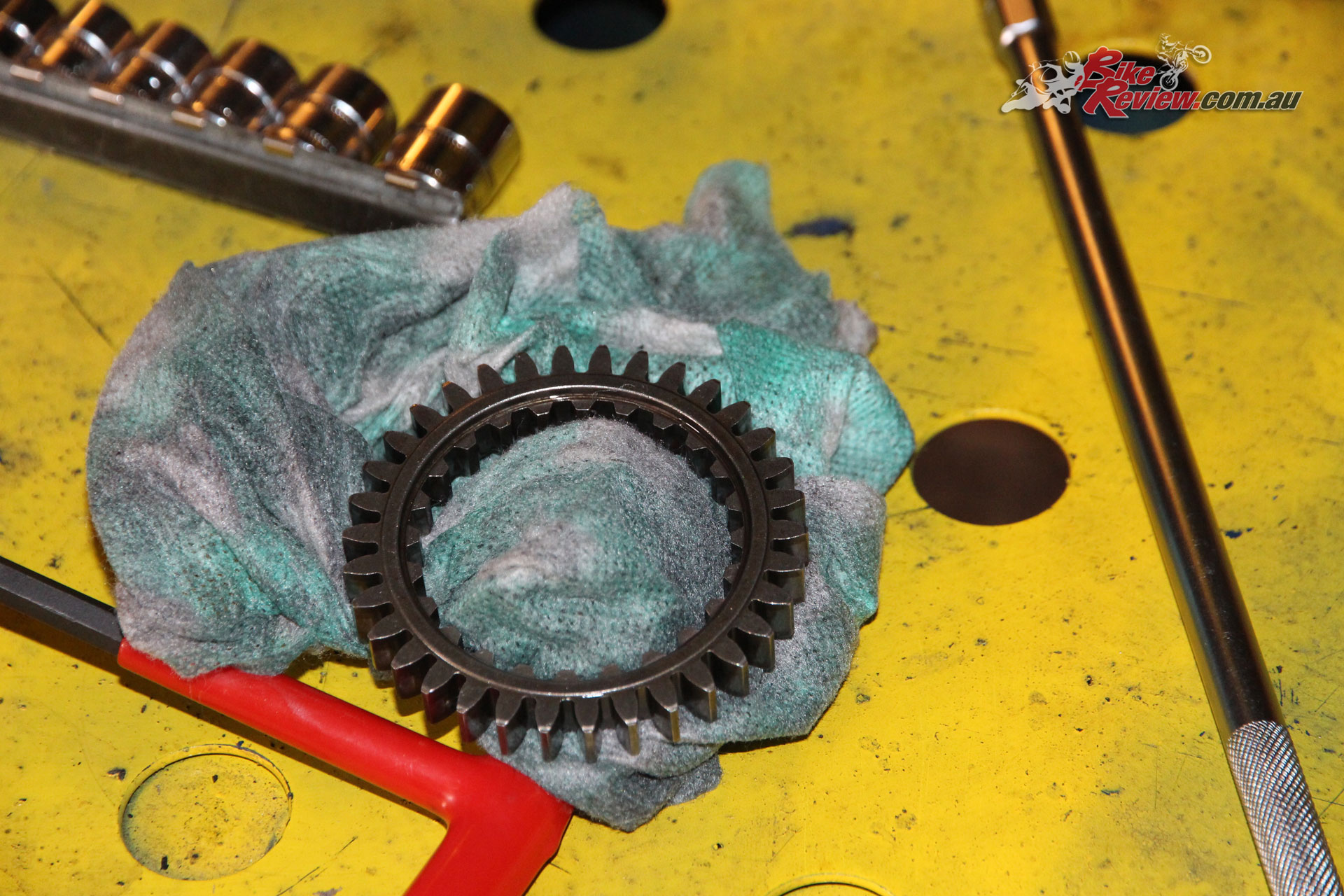 Oil pump drive gear. Make sure you’ve got it facing the right way.