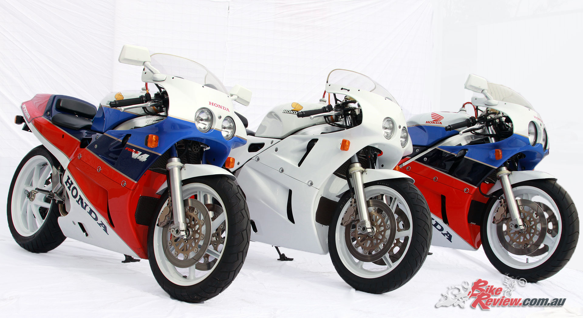 A collection of Honda VFR750R RC30s