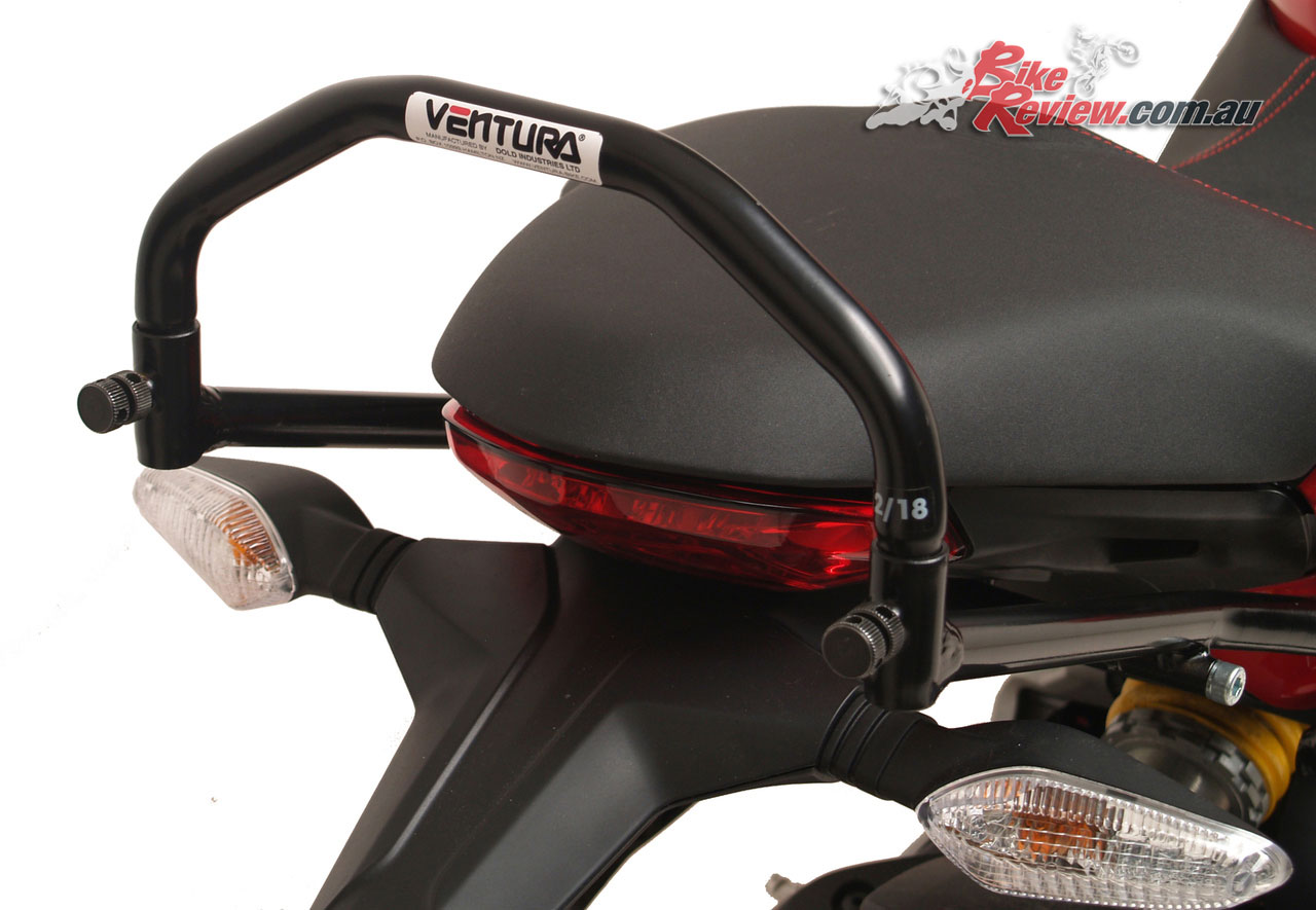 The Ventura Grab Handle and L-Brackets on the Ducati 950 SuperSport