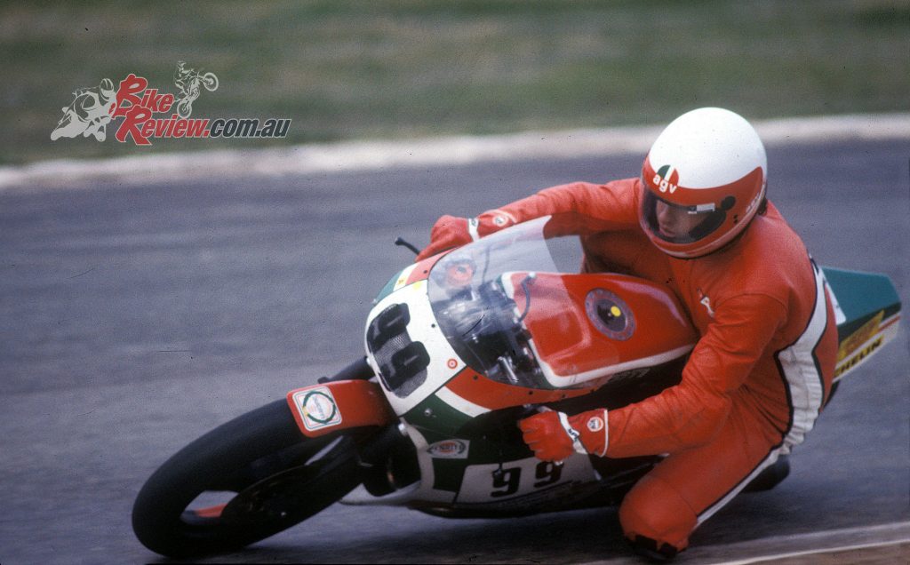 Kev on the original Bob Brown Ducati back in the early 1980s.