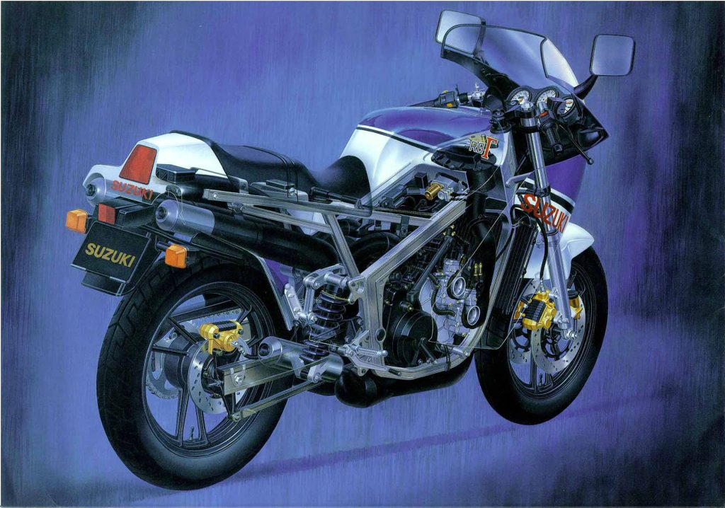 The RG500 was styled off the stunning RG250WE and wasn't much bigger than the 250. 