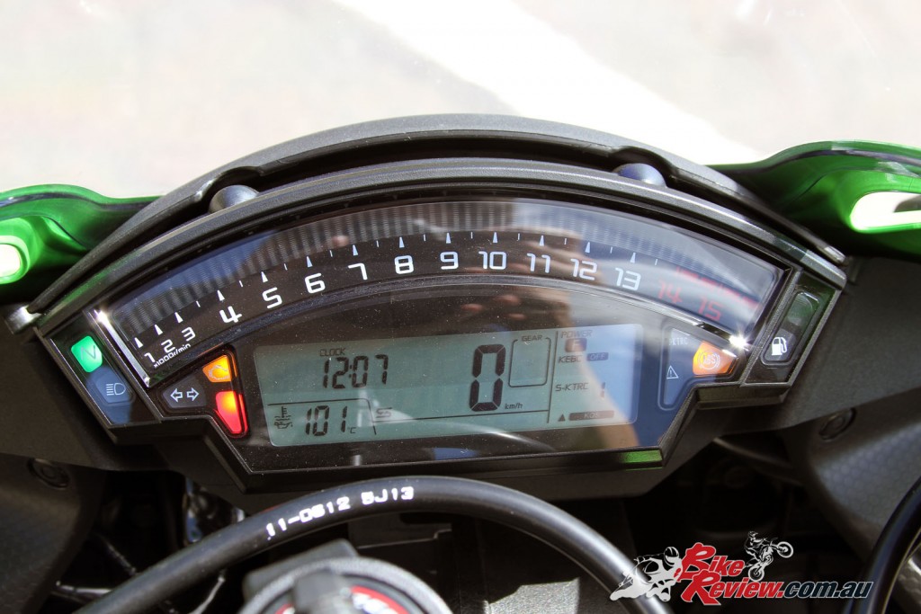 The dash mainly displays your rpm and speed. At the wrong angle this can be hard to see.