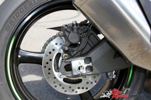 2016 Kawasaki ZX-10R - Rear brakes offer good control and modulaton