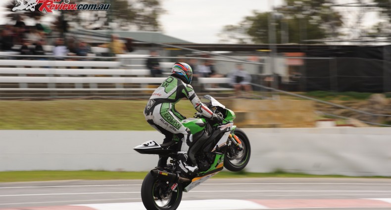 ROUND 1 WA STATE ROAD RACING Sam Clarke celebrates