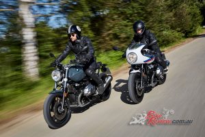2017 BMW R nineT Pure (left) and Racer (right)