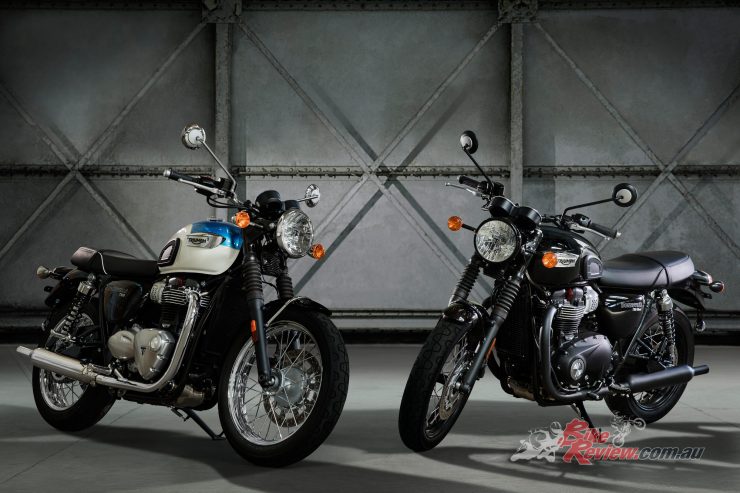 2017 Triumph Bonneville T100 Black, and T100