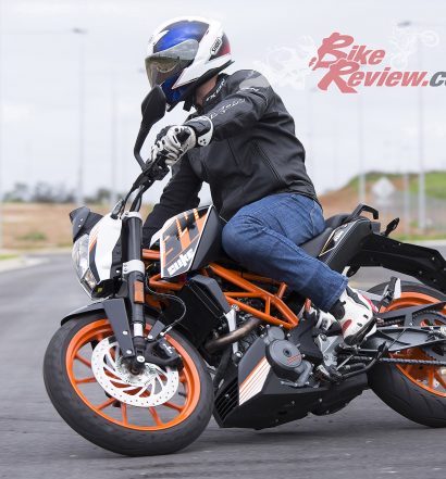 The KTM RC390 is nimble, agile and a fun little machine to learn on.
