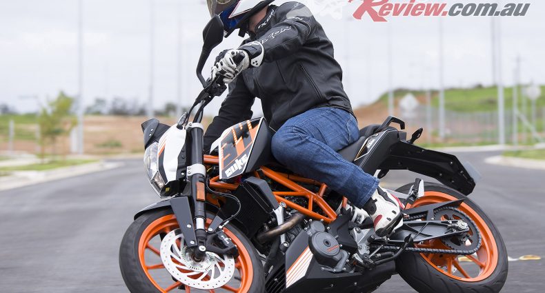 The KTM RC390 is nimble, agile and a fun little machine to learn on.