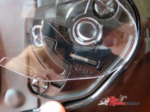 Featuring easy release mechanism for the visor.