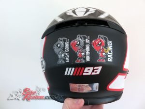 Shoei NXR helmet, rear angle