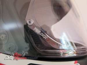A Pinlock EVO in the Shoei NXR visor,