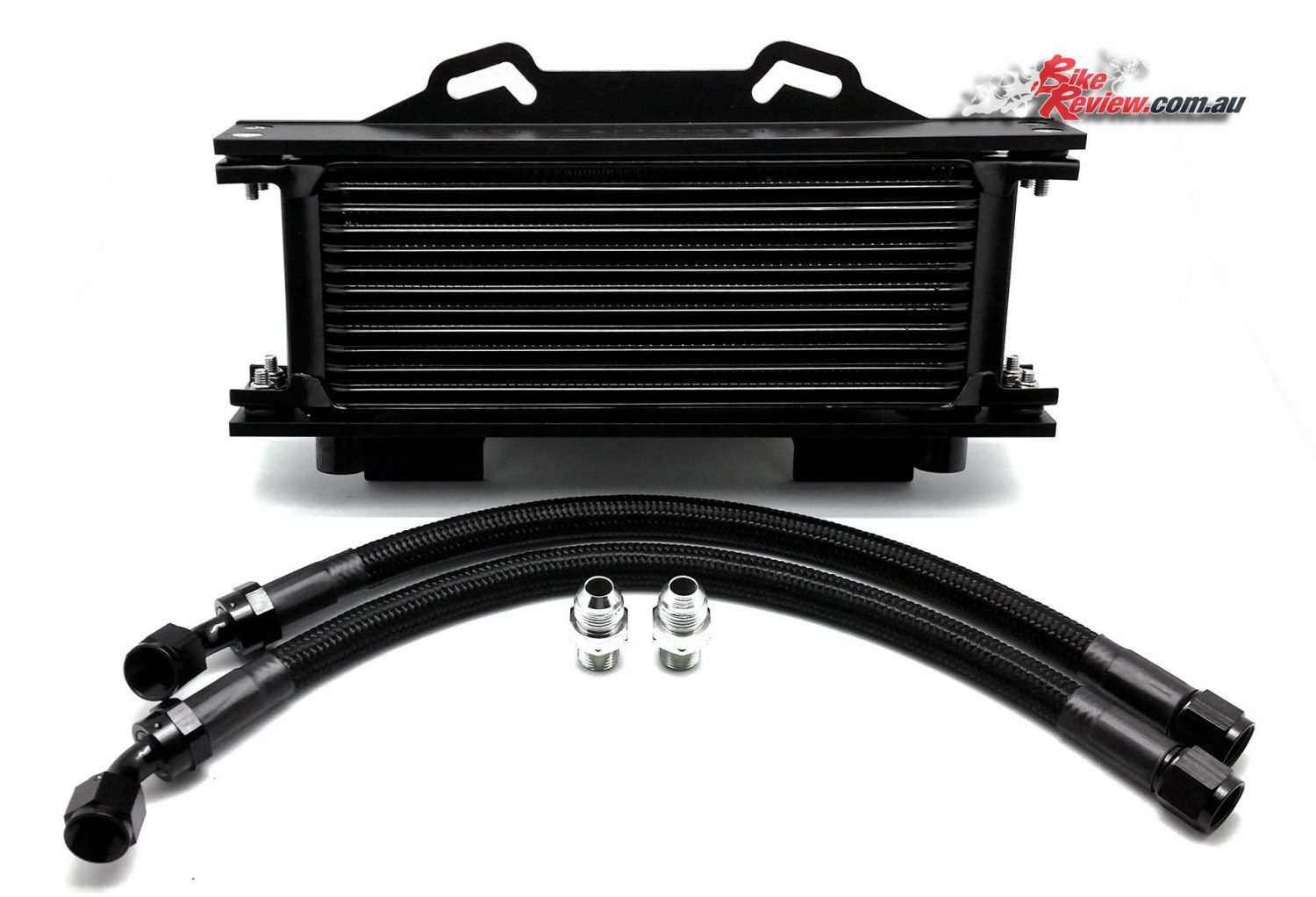Hel Performance Oil Cooler Kit with braided black lines