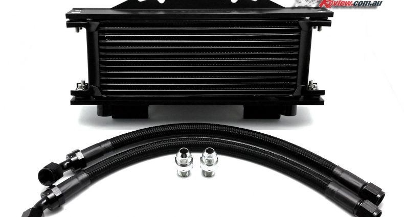 Hel Performance Oil Cooler Kit with braided black lines