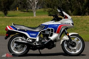 The CX650 replaced the 500 just 12-months after the 500 was released. Fundamentally the same chassis, the 650 has uprated brakes and revised suspension as well as a broader spread of power. The ultimate sports tourer, aimed squarely at the American market and only sold in the USA.