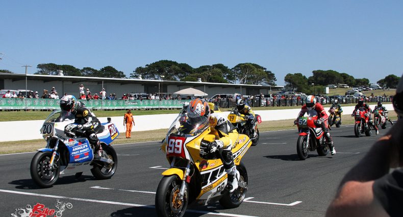 Jeremy McWilliams leading off the start in Race 3 of the International Challenge on Sunday.