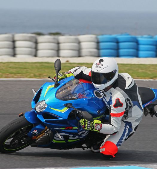 Jeff testing out the Suzuki GSX-R1000R at the recent Australian Launch
