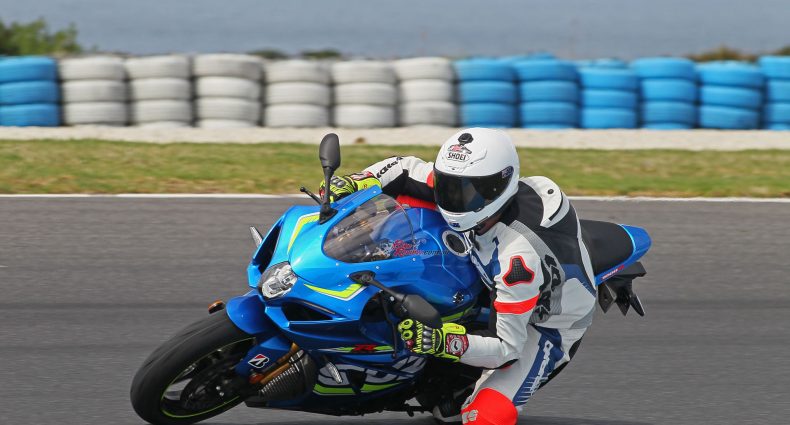 Jeff testing out the Suzuki GSX-R1000R at the recent Australian Launch