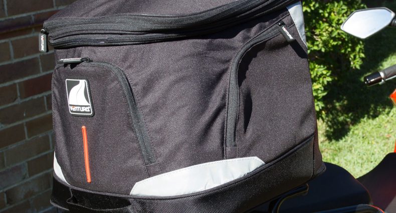 Ventura EVO-40 Luggage Kit with the bag fitted to the Sports Rack