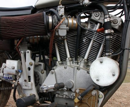 With the all alloy XR 750, Harley released a powerplant to match the chassis, although this offering features a C&J rolling chassis