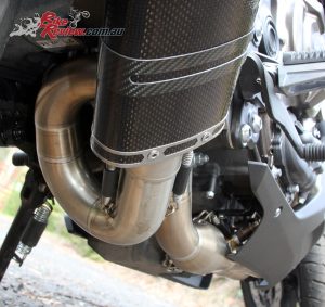 The weight reduction is considerable, thanks to removing the large collector and cat