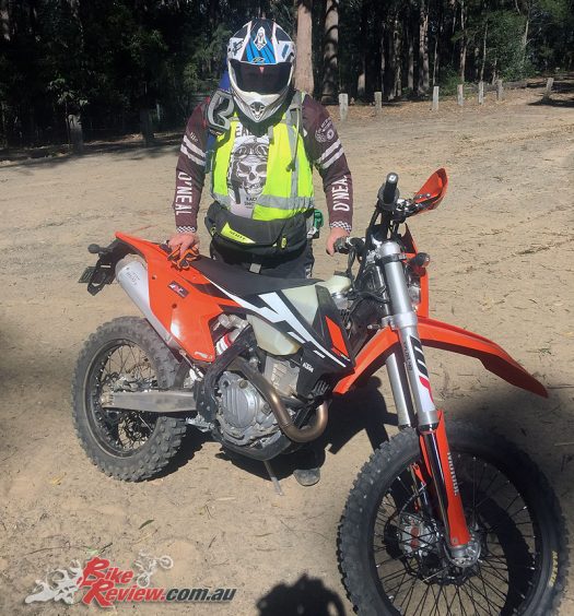 Mark with the 350 EXC-F at the Wattagans