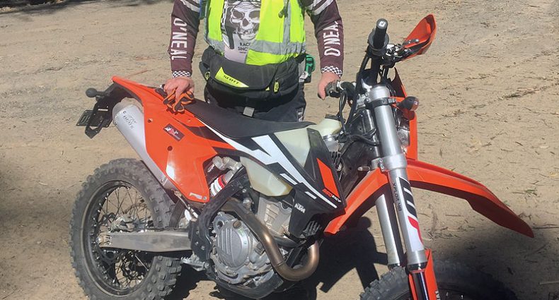 Mark with the 350 EXC-F at the Wattagans