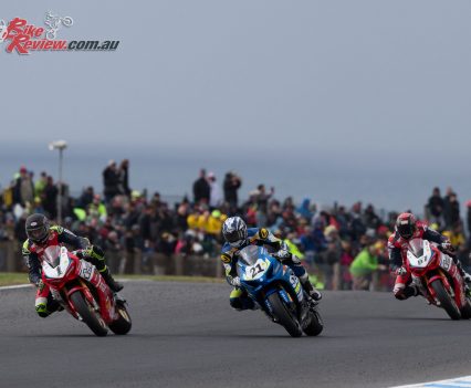 Troy Herfoss, Josh Waters and Bryan Staring battle it out - Image by Andrew Gosling/tbgsport