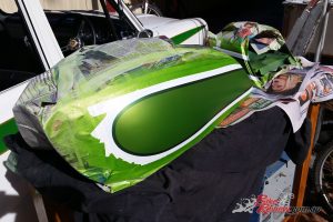 Bodywork being painted is timely and costly, so doing it yourself (if possible) is well worth it. The colours aren't original, but maintain the theme.