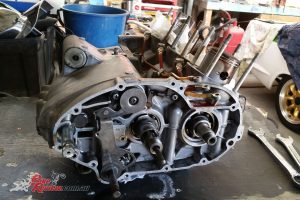 The engine was in working condition but the heads, barrels and side-cases were pulled off for a check-over.