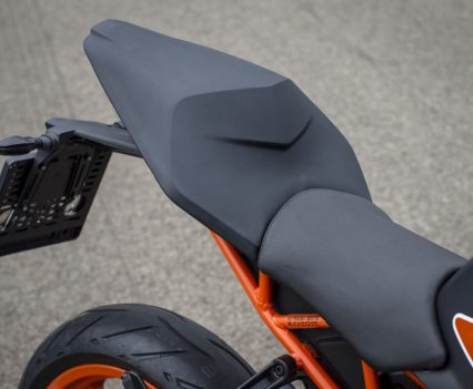 The RC 390's seat height is tall at 820mm, but the seat is more comfortable than previous iterations.