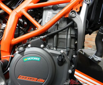 The 2017 KTM 390 Duke's single-cylinder powerplant is a powerhouse for a LAMS machine