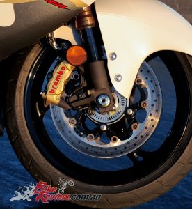 Brembo calipers put to bed complaints from the Gen2 model, with fade an issue on the standard Tokico offerings in that generation