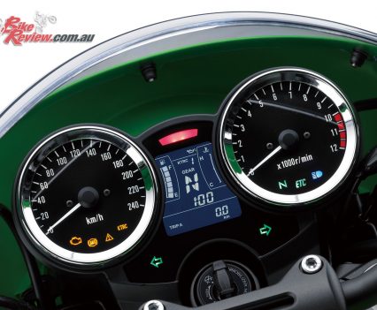 A central LCD dash adds a modern touch, with two KTRC modes