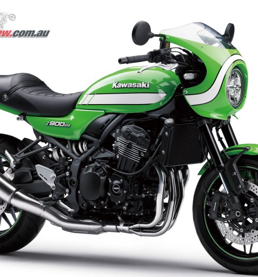 The Z900RS Cafe features the same core ergonomics as the standard RS, but includes dropped 'racer style 'bars