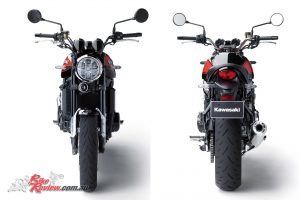 Forks are adjustable 41mm offerings on the Z900RS