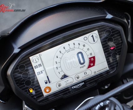 Ride modes are selected via the mode button or the left switchblock joystick through the dash.