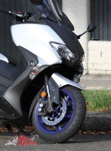 With supersport brakes and high quality suspension the TMax SX is capable of giving plenty of machines a run for their money.