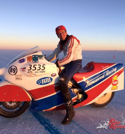 At the original time of writing Ralph Hudson was hoping his 284.361mph on the Uyuni salt lake will be ratified as an FIM world record for partially-streamlined motorcycles