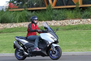 A low centre of gravity and smooth acceleration make the TMax fun to ride