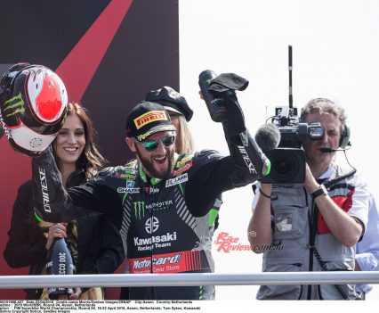 Tom Sykes celebrates the Race 2 win at Assen