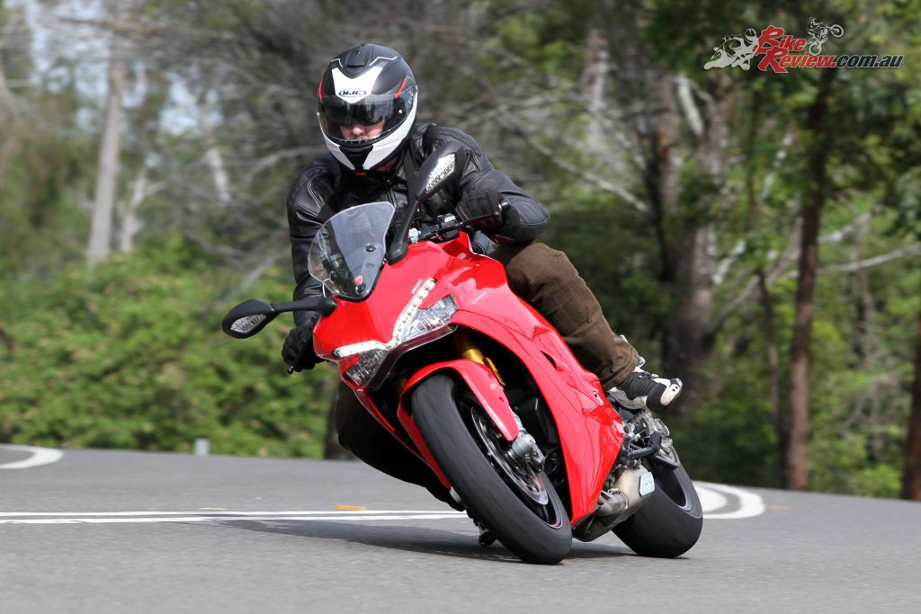 The Supersport S is sublime on the smooth hotmix and loves an aggressive approach to cornering. 